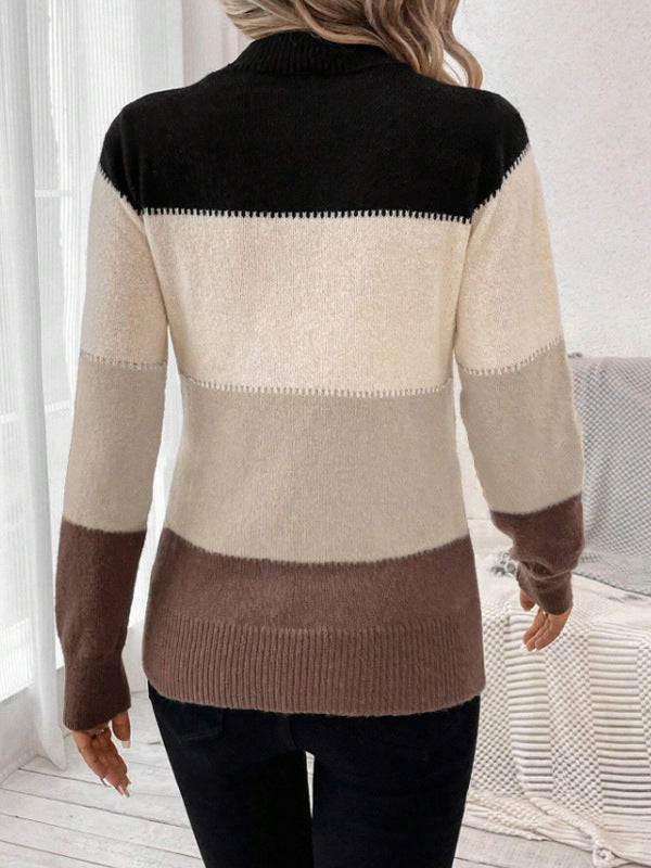 Zoey | Sweter z kolorowym blokiem