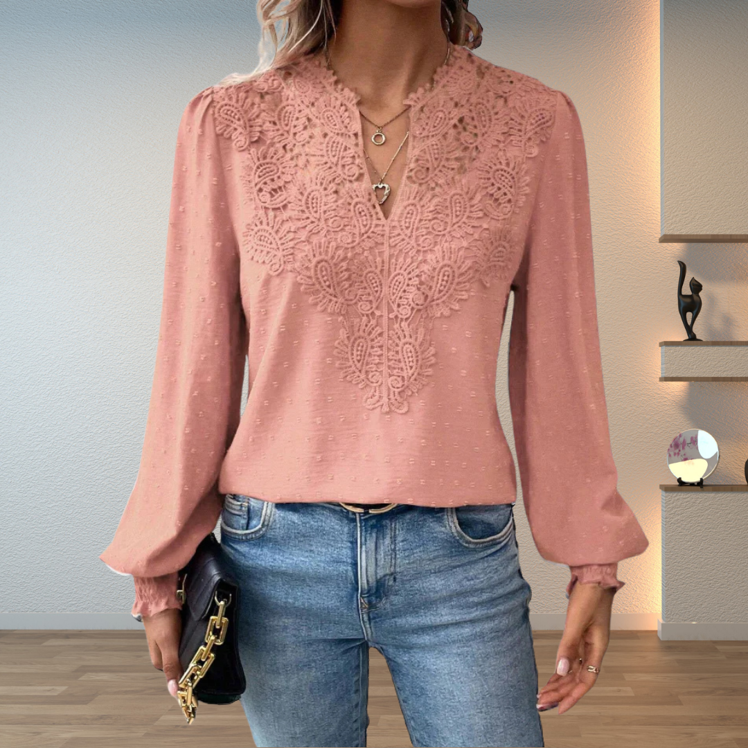 Louise | Sweter z koronkowymi detalami