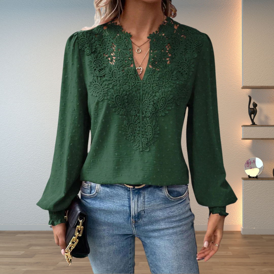 Louise | Sweter z koronkowymi detalami