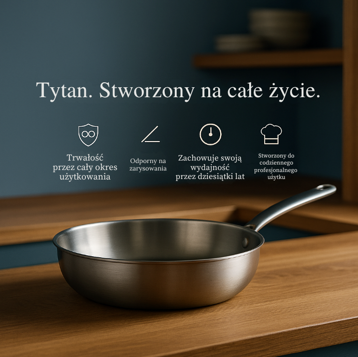 Patelnia głęboka tytanowa Pro