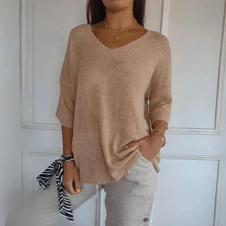 Maddie | Luźny sweter z dekoltem w serek
