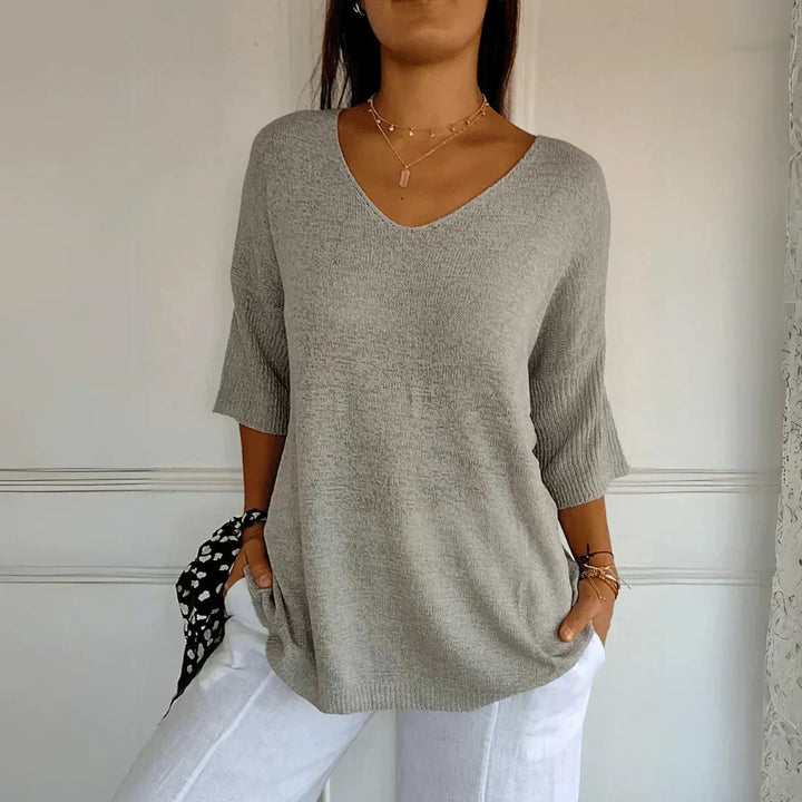 Maddie | Luźny sweter z dekoltem w serek