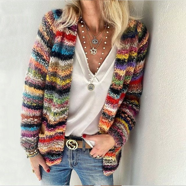 Penelope | Sweter z wielokolorowego dzianiny