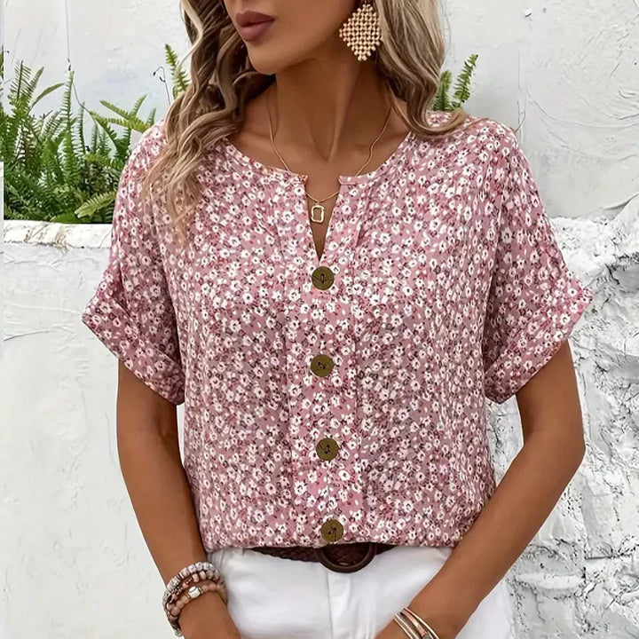 IZABELLA | Elegancka Bluzka w Kwiatowy Wzór