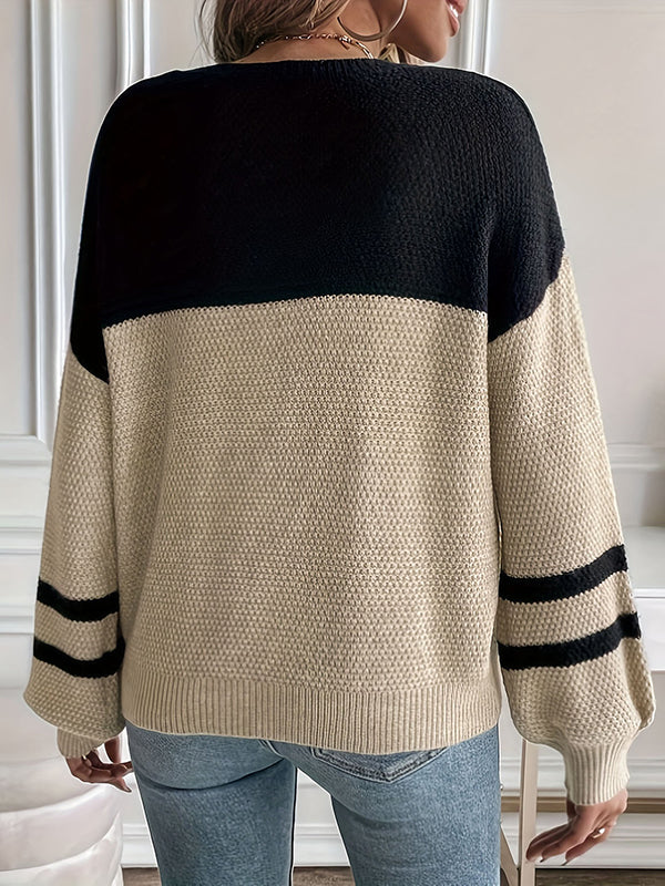 Brylee | Sweter z Dwiema Tonacjami